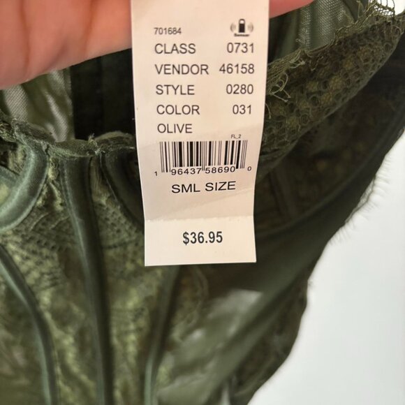 Dark Green Lace Corset Top - Picture 4 of 4